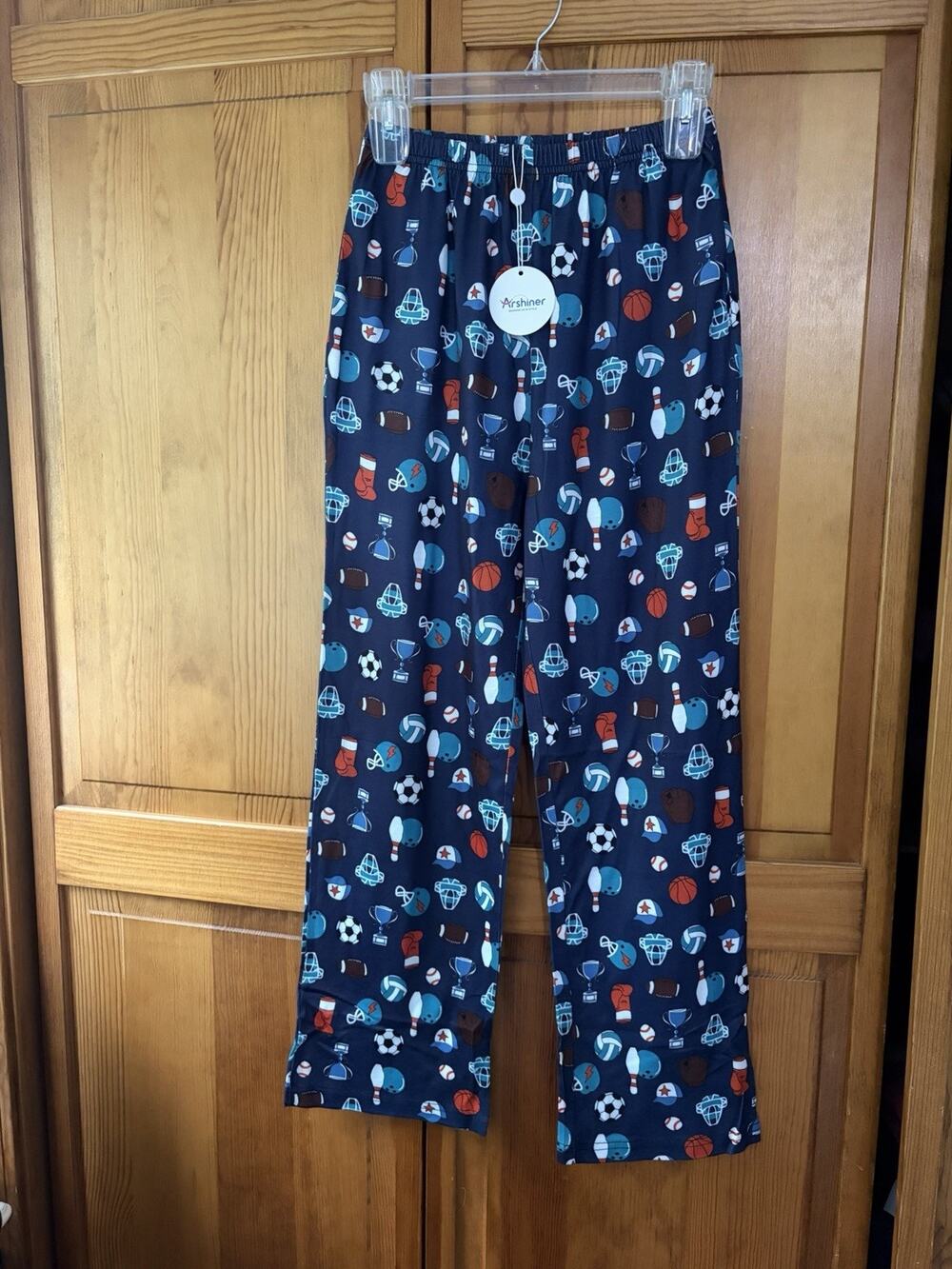 Arshiner Boys Navy All-Over Sports Print Pajama Pants NWT Sz 160(13/14yrs)